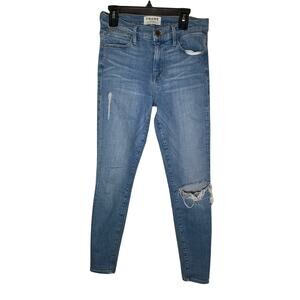 FRAME Le High Skinny Distressed Jeans Light Wash Women’s Size 26 High Rise Denim